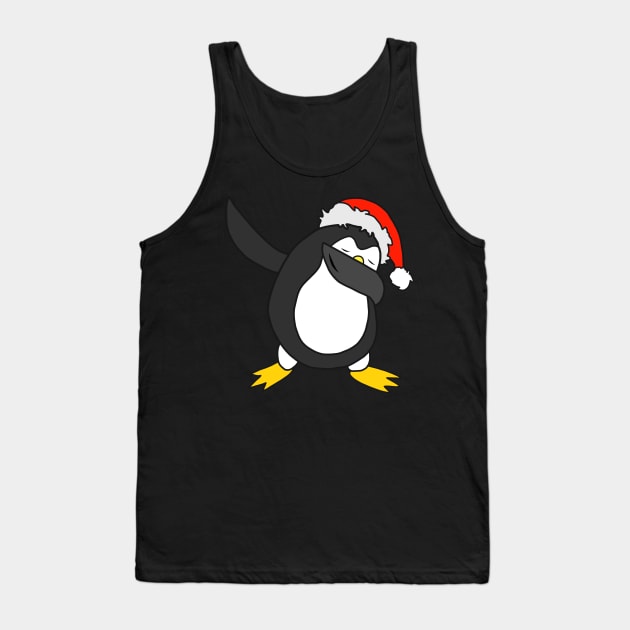 Santa Christmas Penguin Dab Tank Top by alexwestshop